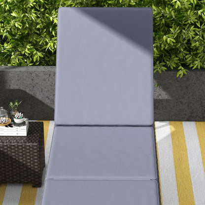 Outdoor Sun Lounger Set of 2, Multi-position Backrest Adjustable Sunbed Daybed with Removeable & Washable Cushion, for Patio, Garden, Dark Grey