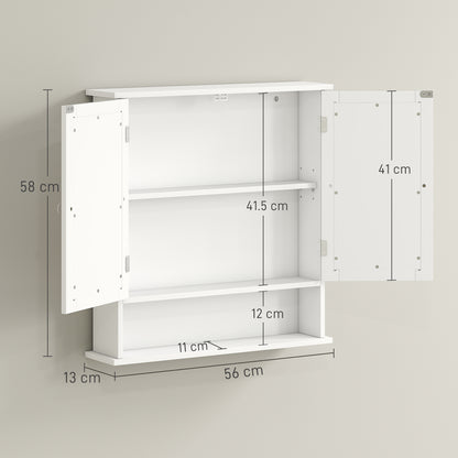 Kleankin Bathroom Wall Storage Cabinet - White