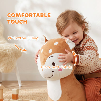 Rocking Horse Ride-On Toy | Brown Deer Design with Sounds, Safety Belt & Rocking Stoppers | 12-36 Months | 25 kg