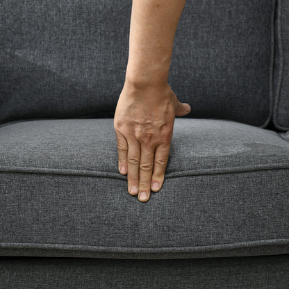 Retro Vintage Style Two-Seater Mid-Century Sofa, with Pocket Springs - Charcoal Grey