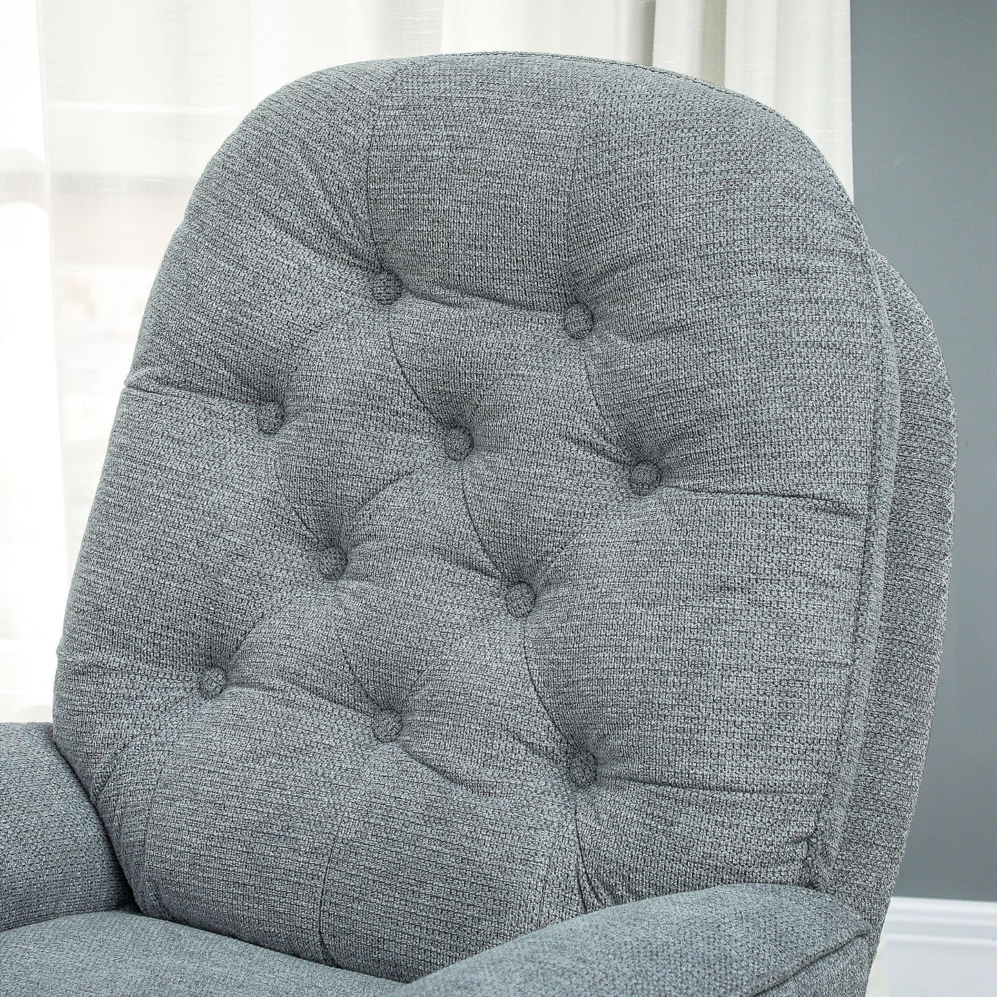 Armchair With 360 Degree Swivel And Wide Padded Seat, Upholstered Accent Chair with Water-Repellent Chenille Fabric - Grey