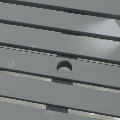 Outsunny 4 Seater Wooden Picnic Table Bench for Outdoor Garden or Patio with Parasol Cutout 150 cm Grey