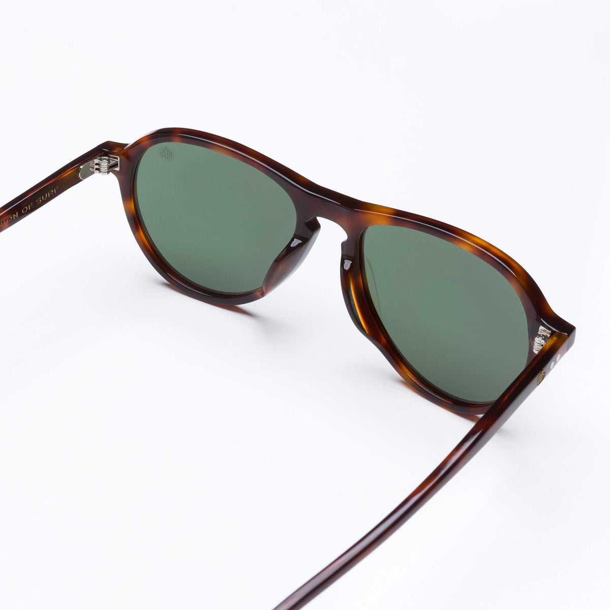 Union Of Surf Barrel Aviator Polarised Sunglasses | Cellulose Acetate Frame | G15 TAC Polarised Lenses | UV400 | Tortoiseshell | Compact Aviator | Unisex | Includes Case & Cloth
