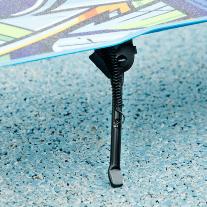 Foldable Kids Scooter with Adjustable Handlebar, 200mm Big Wheel, Rear Fender Brake, for Ages 6-12 Years, Blue / Green