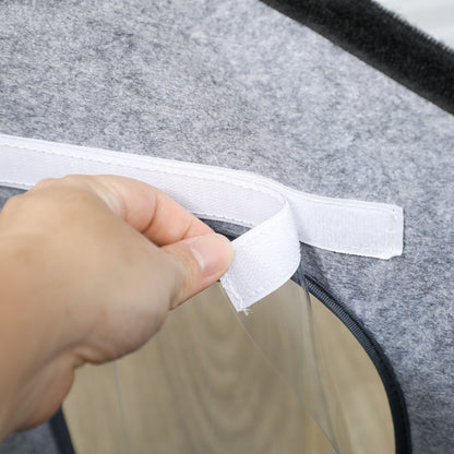 PawHut Insulated Outdoor Cat House, Waterproof Feral Cat Shelter with Elevated Base and Cushion, Red-brown