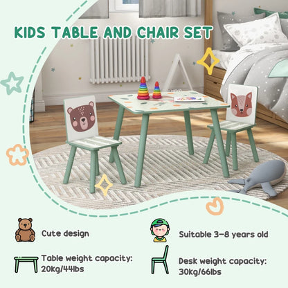 Kids Table and Chair Set And Kids Easel With Paper Roll, Storage Baskets, Kids Activity Furniture Set