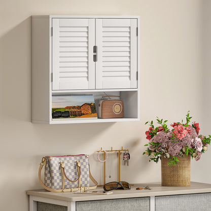 Bathroom Cabinet, Wall Mounted Storage Cabinet with Adjustable Shelves, 60 x 20 x 60 cm