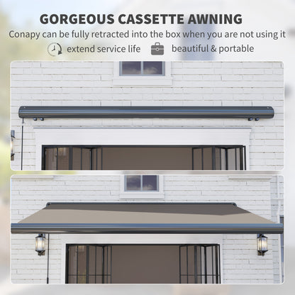 3.5 x 3 m Electric Awning with Remote Controller, Aluminium Frame DIY Retractable Awning, UV50+ Sun Shade Canopy Patio Deck Door Window,