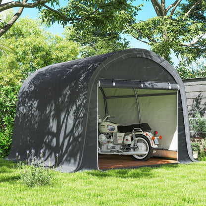 Outsunny 3 x 3(m) Garden Storage Tent, Heavy Duty Outdoor Shed, Waterproof Portable Shed Storage Shelter with Galvanised Steel Frame