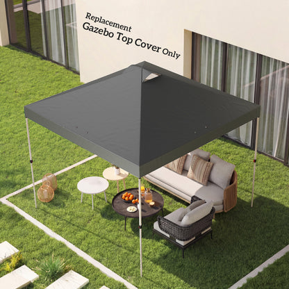3x3m Gazebo Roof Replacement Canopy | UV50+ Waterproof | 210D Silver-Coated Oxford Fabric | Double Vented | 8 Drainage Holes | Hook & Loop | Fits 3x3m Straight-Leg Frames | Dark Grey