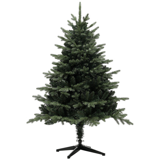 5ft Artificial Spurce Christmas Tree with 1121 Branch Tips and Foldable Steel Base, Realistic Hinged Xmas Tree, Holiday Décor for Home Office, Green
