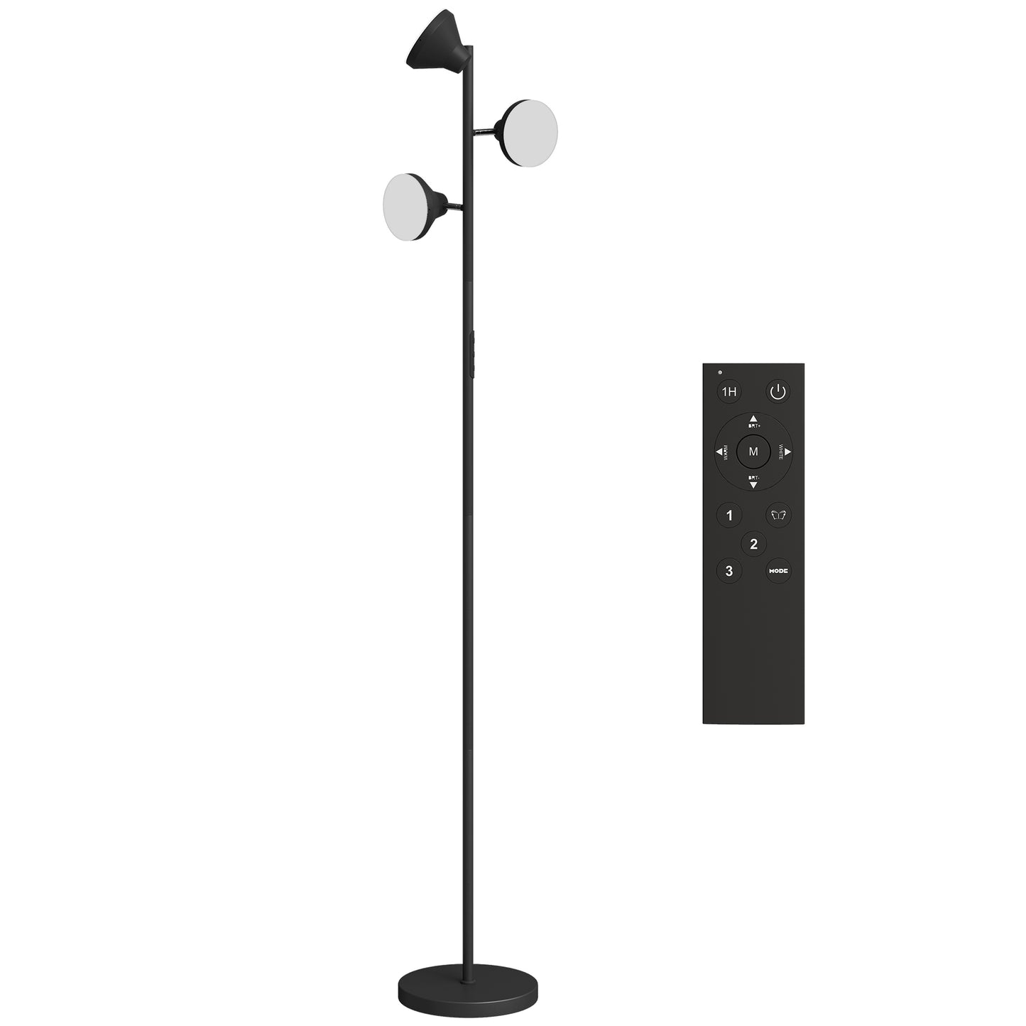 Three-Lamp Multi-Adjustable Floor Light - Black