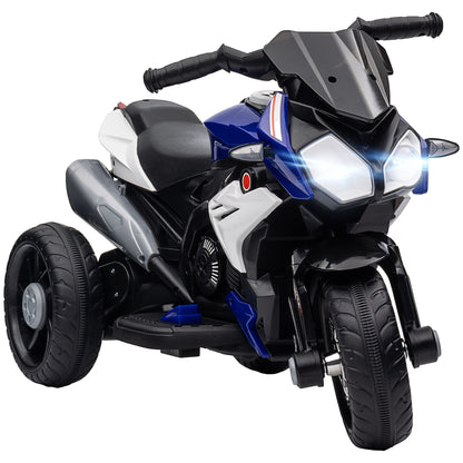 6V Kids Electric Ride-On Motorcycle | 3-Wheel Stable Design | 25W Motor | 0-3 km/h | LED Headlight | Music & Horn | 45 Min Ride | Max 25kg | Age 3-8 | 86x42x52cm | Blue or Pink