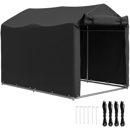 2.2 x 1.6 m Garden Storage Tent, Waterproof Anti-UV Bike Tent with Roll-up Zipper Door, Galvanised Outdoor Storage Shelter Carport for Bike