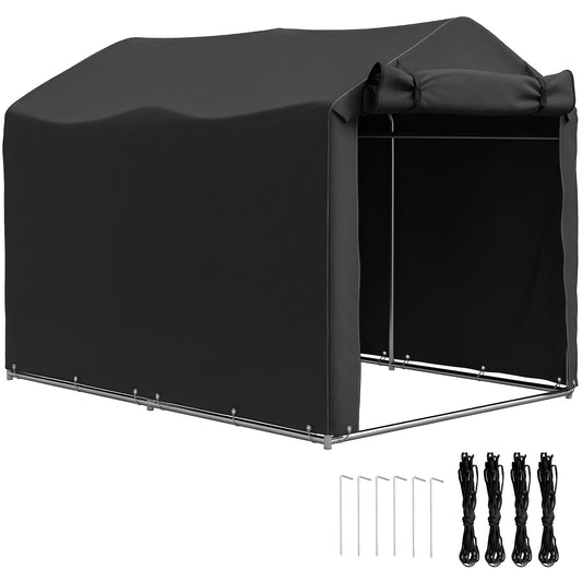 2.2 x 1.6 m Garden Storage Tent, Waterproof Anti-UV Bike Tent with Roll-up Zipper Door, Galvanised Outdoor Storage Shelter Carport for Bike