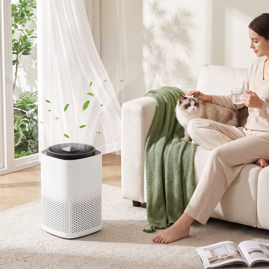 Smart Air Purifier | H13 HEPA & Activated Carbon Filter | 225m³/h CADR, Up to 27m² | App & Voice Control, Sleep Mode & 8H Timer