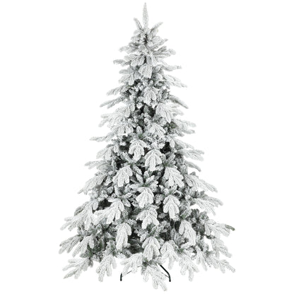7ft Super Flocked Christmas Tree - Green/White