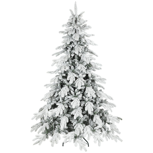 7ft Super Flocked Christmas Tree - Green/White