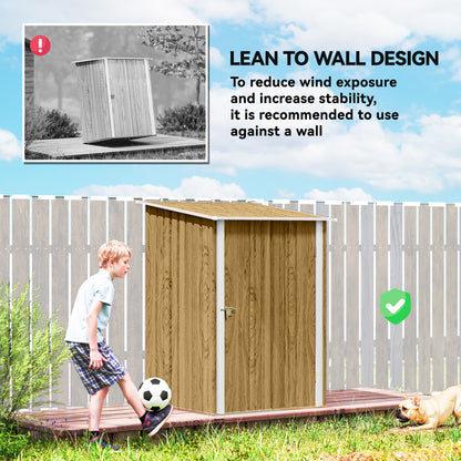 Lean-To Garden Shed | Galvanised Steel Outdoor Storage 1.0 x 1.03m with Sloped Roof