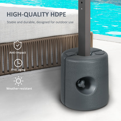 Set of 4 Gazebo Canopy Leg Weights | HDPE UV & Water-Resistant | Fill with Water (8.7kg) or Sand (12kg) Each | Screw Cap Filling Port | Fits 20-30mm Square Legs | Light Grey