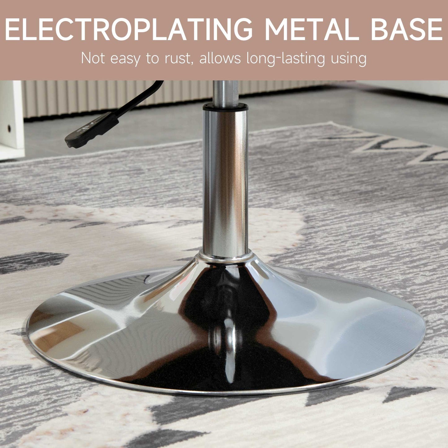 Swivel Accent Chair for Living Room Contemporary Vanity Armchair with Adjustable Height Thick Cushion Lumbar Support Armrest for Bedroom Office Brown