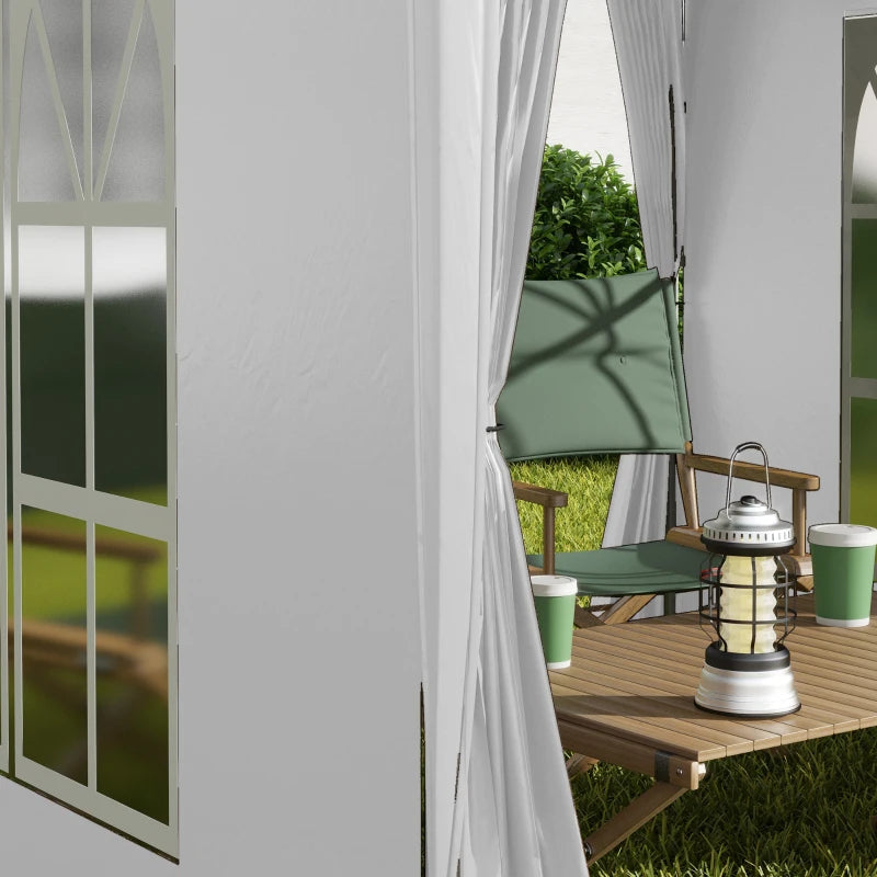 2x2m Pop-Up Gazebo | Oxford Canopy | Powder-Coated Steel Frame | 4 Removable Side Walls | 2 Zipped Walls & 2 Pane Walls | Velcro Attachment | UV & Water-Resistant | Carrying Bag | 2x2x2.45m | White