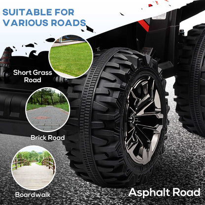 12V Quad Bike ATV with LED Lights, Music, Backrest, Forward, Backward