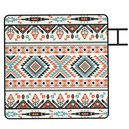 200x200cm Picnic Blanket & Beach Mat | Water-Repellent Oxford Base | 1cm Padding | Integrated Strap | 3-4 People | Mix-Colour
