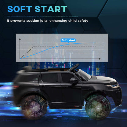 AIYAPLAY Land Rover Discovery Sport Licensed 12V Kids Ride on Car w/ Remote Control, Lights Music Horn, for 3-6 Years Black / White / Pink