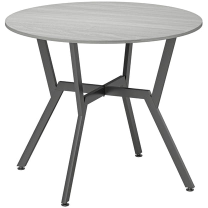 Dining Table, Round Kitchen Table with Black Legs, Anti-slip Foot Pads for Living Room, Dining Room 90 x 76 cm