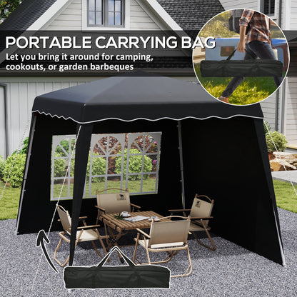 Outsunny 2.4 x 2.4m UV50+ Pop Up Gazebo - Black / Blue