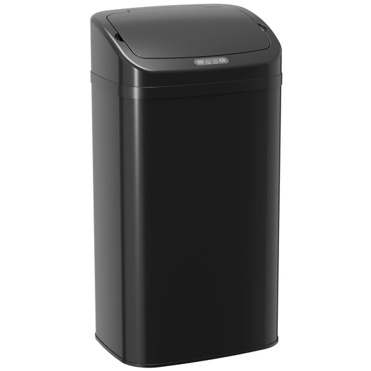 48L Infrared Sensor Bin | Opens in 0.5s | Quiet Close in 5s | Fingerprint-Resistant Galvanised Steel | No Inner Bucket | 4xAA Batteries | No Assembly | 33x25x69cm | Black