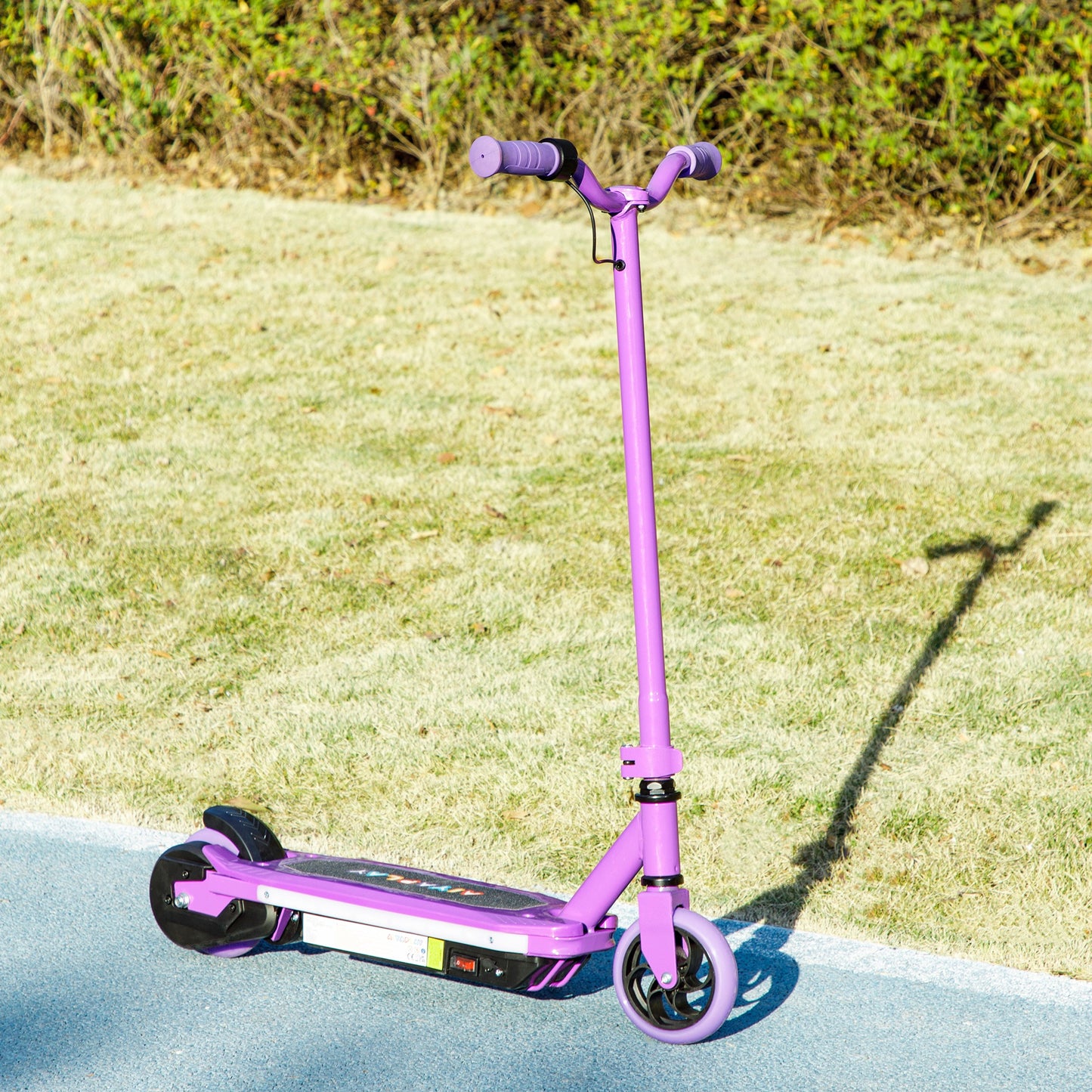 AIYAPLAY Electric Scooter for Kids Ages 6-14, with Colourful Light and Electric Brake, Kids Electric Scooter E Scooter, Up to 10 KM/H & 8 KM, Purple / Blue / Pink