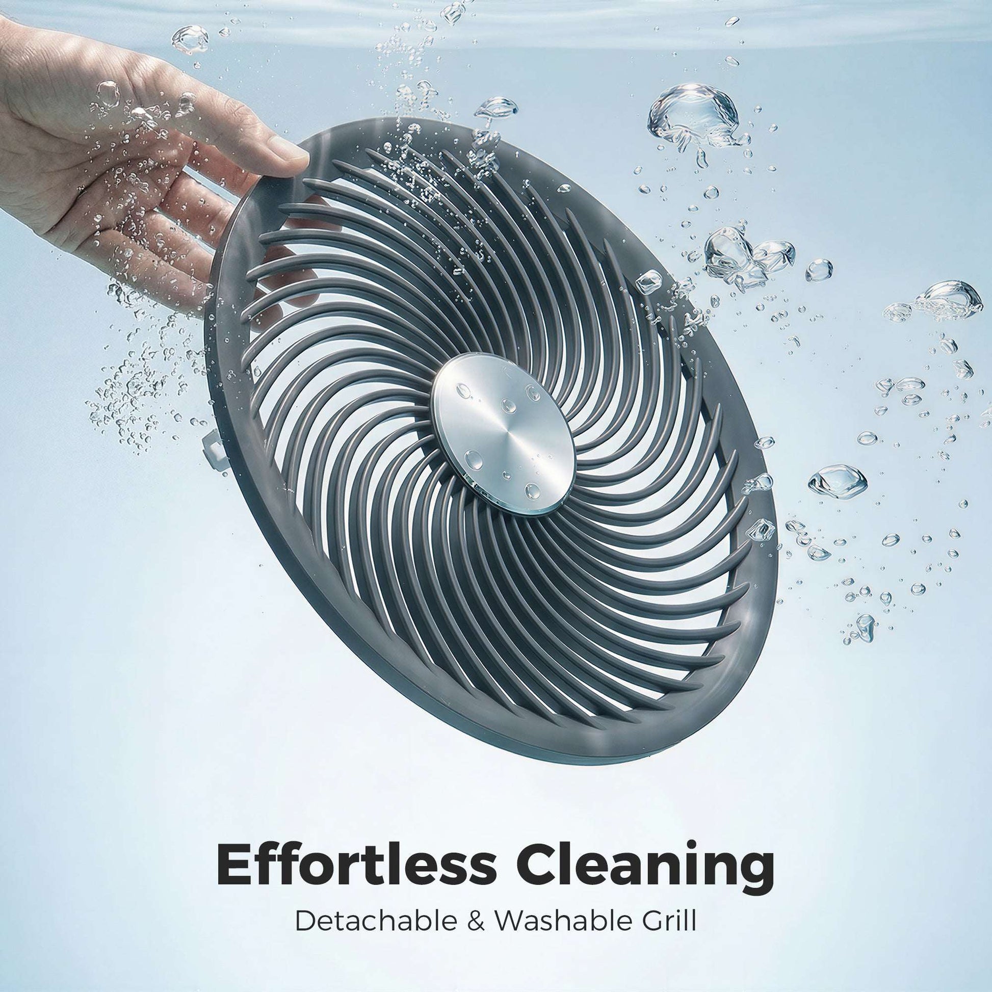 Pedestal Standing Fan | Turbo Mode | 20dB Sleep Mode | 8 Speeds | 16m³/min Airflow | 90° Oscillation | Aromatherapy Pad | Detachable Washable Grill | 5m Remote | 12H Timer | 50W | 83-107cm | Grey