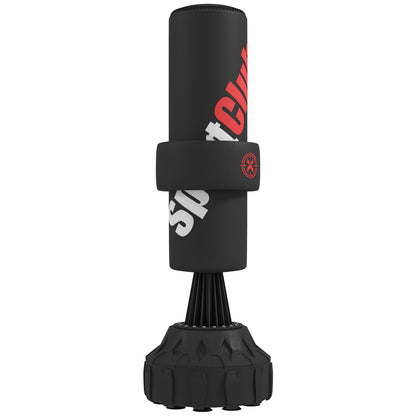 Freestanding Punching Bag with Adjustable Strike Pad | Fillable Base | Height 65–175cm | Boxing Wraps Included | Black