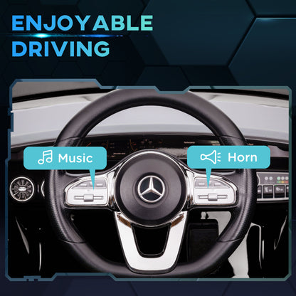 Mercedes-AMG CLA 45 Licensed 12V Kids Electric Car Ride on Car w/ Remote, Suspension Lights Music Horn - Black