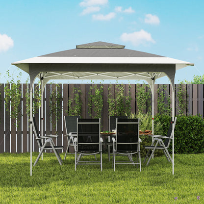 3.5x3.5m Pop Up Gazebo | One-Touch Setup | UPF50+ Double Tier 210D Oxford | 3 Height Settings | Wind Level 4-6 | Carry Bag | Dark Grey