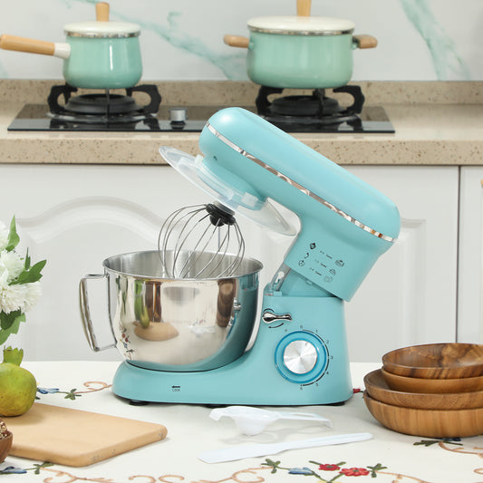 1300W Kitchen Stand Food Mixer Blender with Accessories - Blue / Silver / Beige