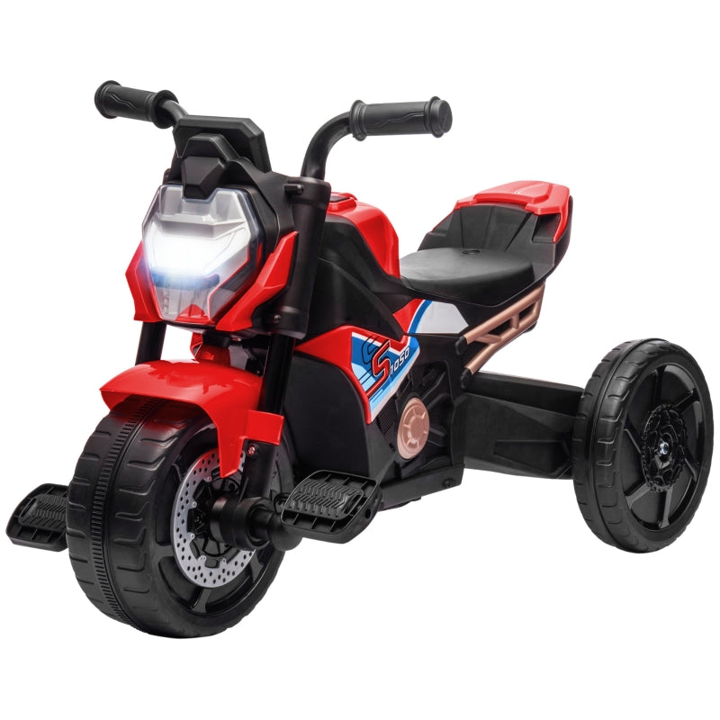 AIYAPLAY Motorcycle Design, 3 in 1 Toddler Trike, Sliding Car, Balance Bike with Headlight, Music, Horn, White