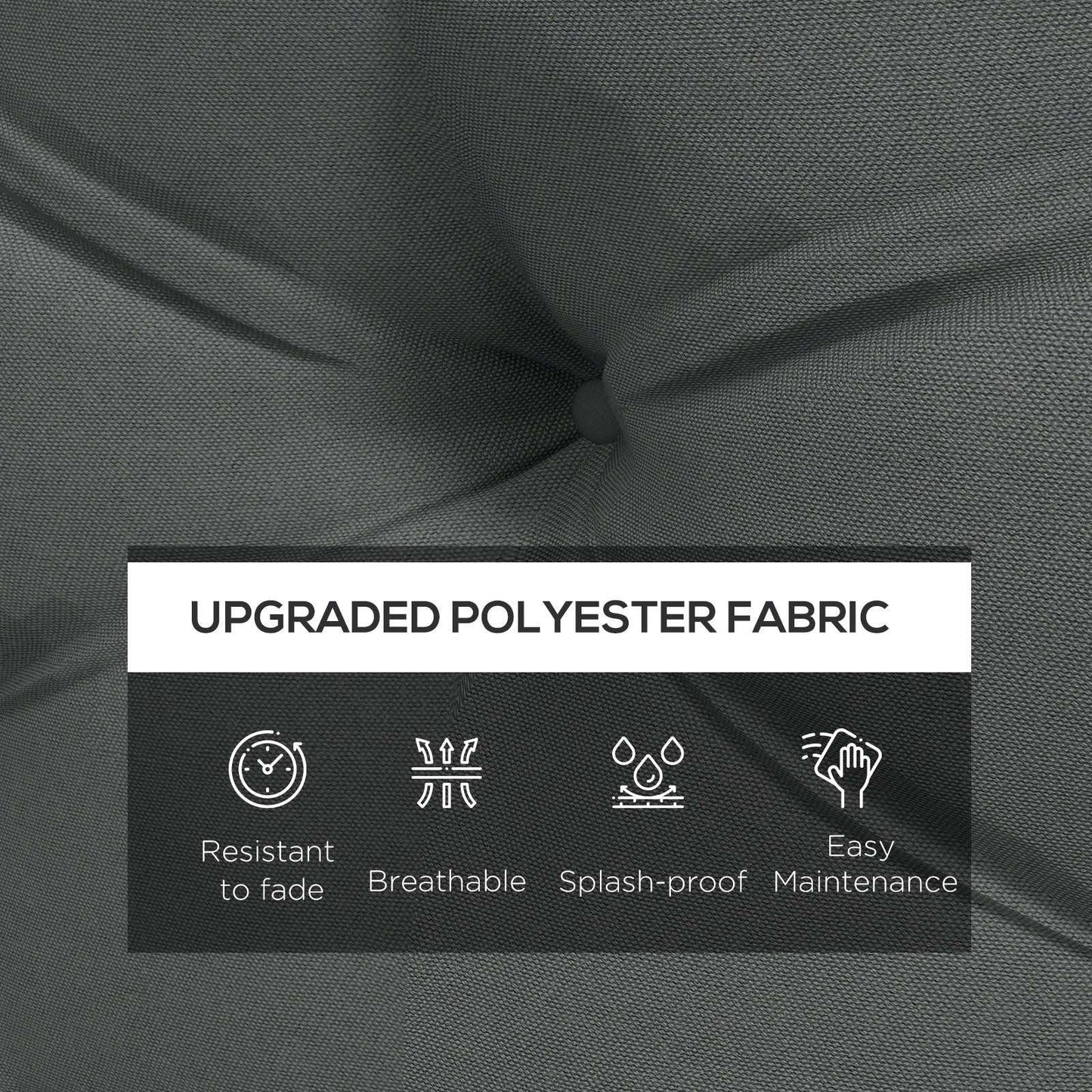 Outsunny 4-Piece Pallet Seat Cushions Back Pillows Replacement, Patio Chair Cushions Set for Indoor Outdoor, Light Grey