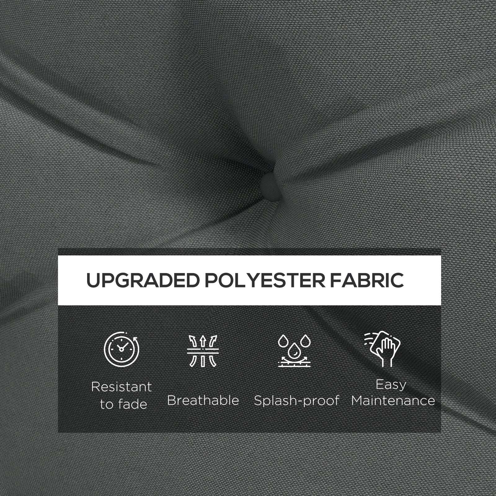 Outsunny 4-Piece Pallet Seat Cushions Back Pillows Replacement, Patio Chair Cushions Set for Indoor Outdoor, Light Grey