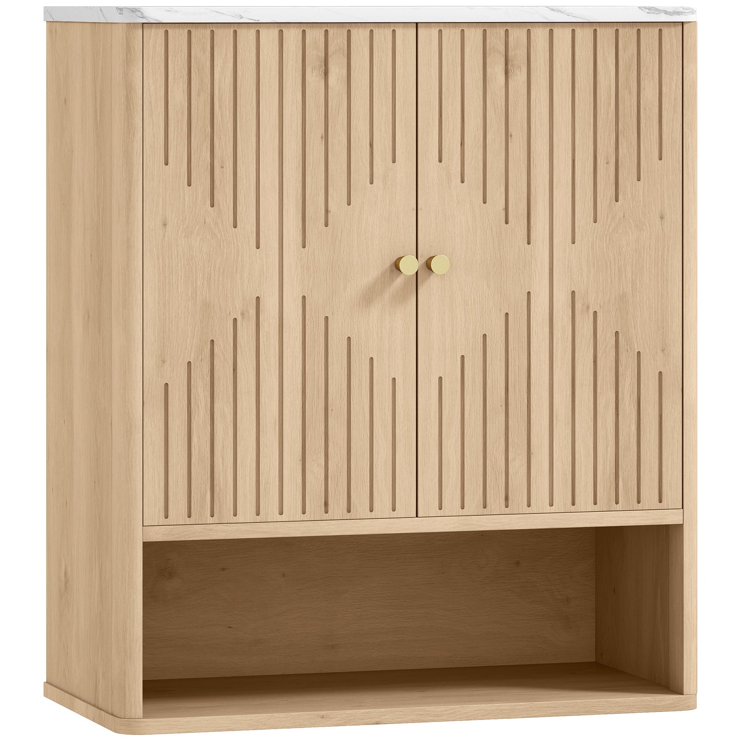 Bathroom Wall Cabinet with Adjustable Shelf - Oak
