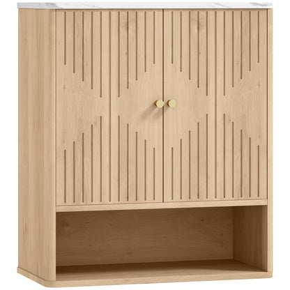 Bathroom Wall Cabinet with Adjustable Shelf - Oak