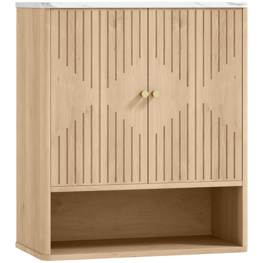 Bathroom Wall Cabinet with Adjustable Shelf - Oak