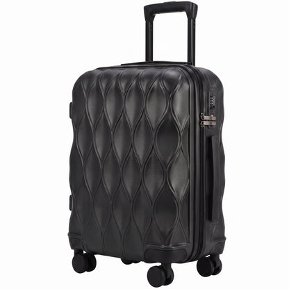 41L Cabin Suitcase | ABS Hard Shell Frosted Finish | TSA 3-Digit Lock | 4 Detachable 360° Spinner Wheels | Aluminium Telescopic Handle | 36x23x56cm | 8kg Capacity | Green / Black