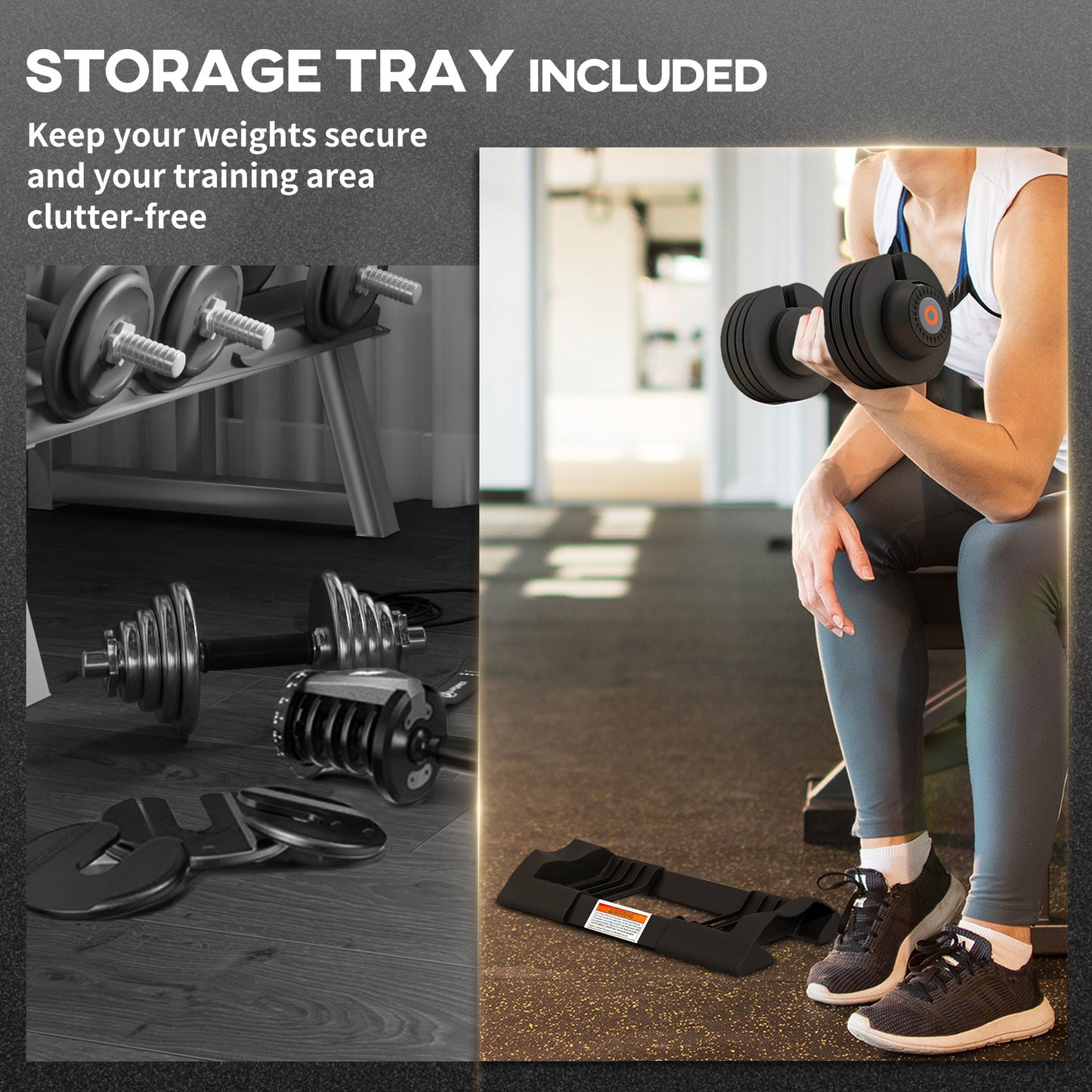 SPORTNOW Adjustable Dumbbells Set, 4-in-1 Weights Set with Storage Tray and Non-Slip Handle, 7KG 13KG 18KG 24KG