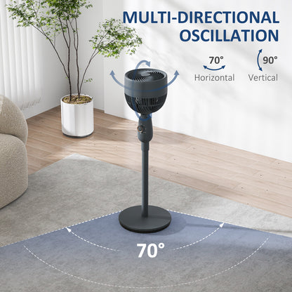 Pedestal Fan, Powerful Air Circulator, 12 Inch Floor Standing Fan with 3 Speed Settings, Oscillating Function for Bedroom, Home and Office