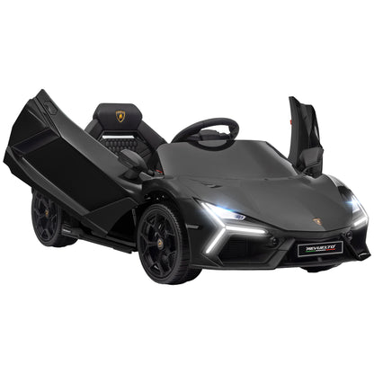Lamborghini Revuelto Licensed 12V Ride on Car w/ Butterfly Doors Training Wheels, Suspension, Remote Control Black