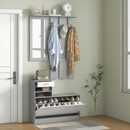 Three-in-One Hallway Storage Set - Grey/White