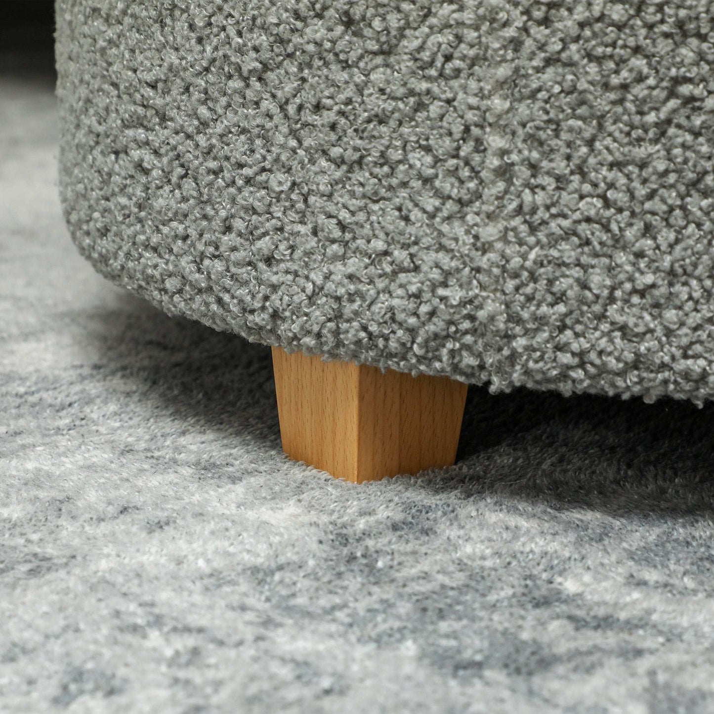 31.8L Teddy Fleece Storage Ottoman - Dark Grey